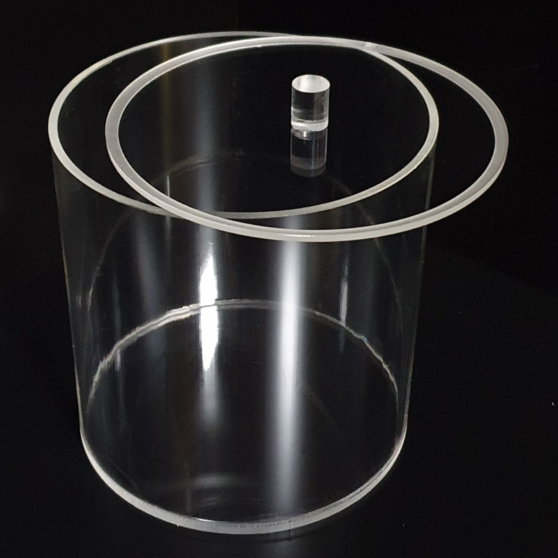 Boite plastique PP ronde transparente avec couvercle 500ml 100mm H86mm